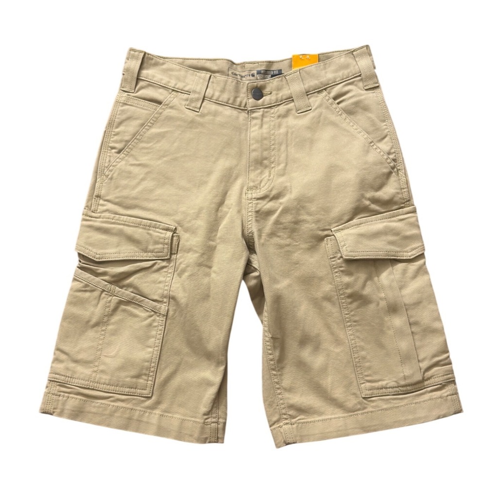 Carhartt Rugged Flex Relaxed Fit Canvas Cargo Work Shorts Tan BS3542-M Mens 28